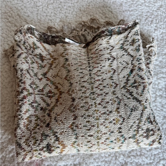 Free People Multicolor Knit Sweater Poncho Size Medium Coastal Cowgirl‎ Hippie - Picture 9 of 9